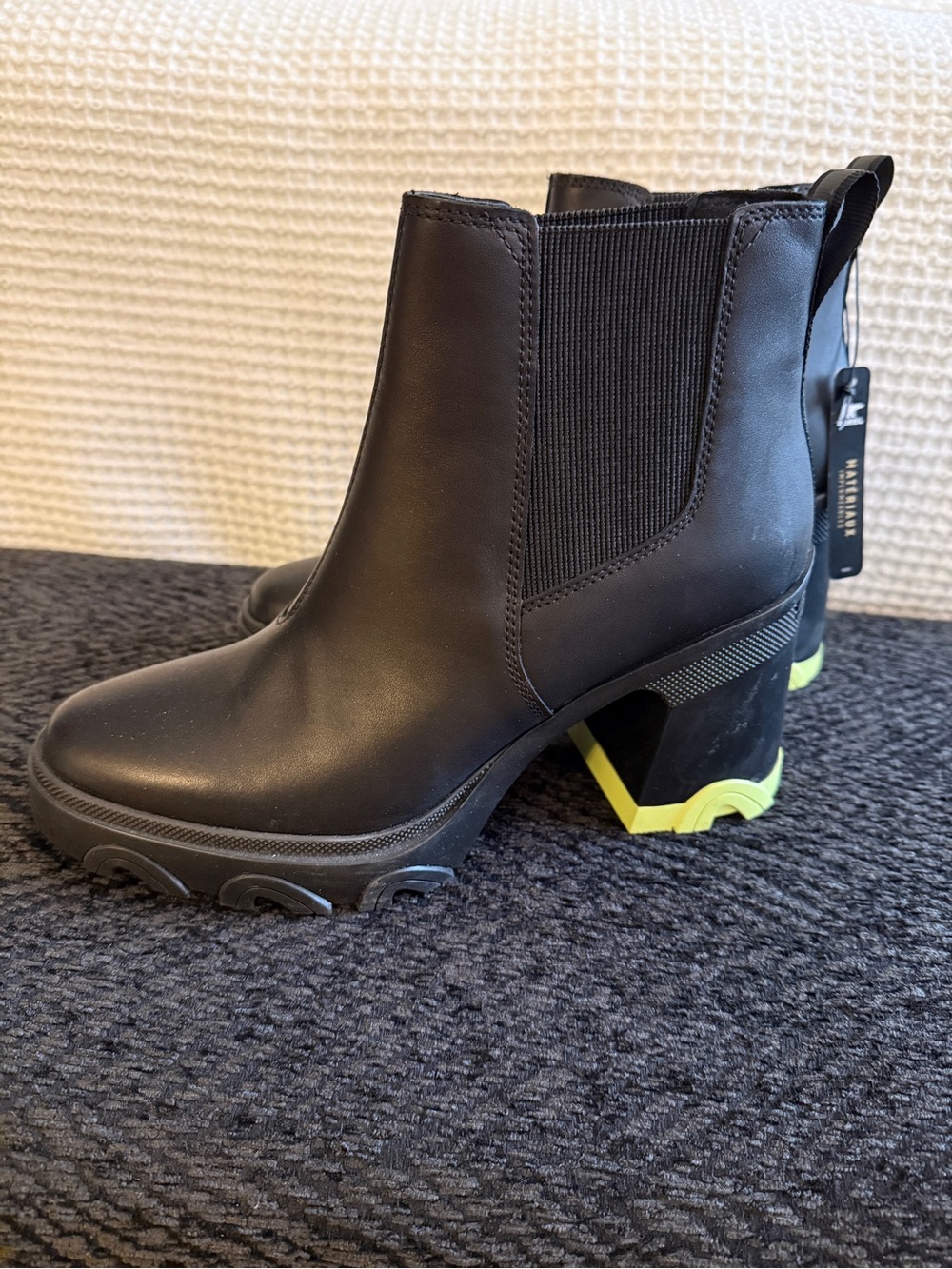 Sorel Brex Waterproof Platform Block Heel Chelsea Boot - Black/Tippet